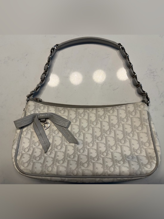 Dior Handbags - Vintage Dior Gray Monogram Shoulder Bag - Designer Style